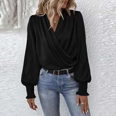 Rose® | Bluse mit plissierten Puffärmeln
