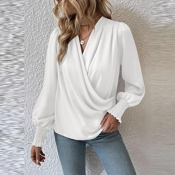 Rose® | Bluse mit plissierten Puffärmeln