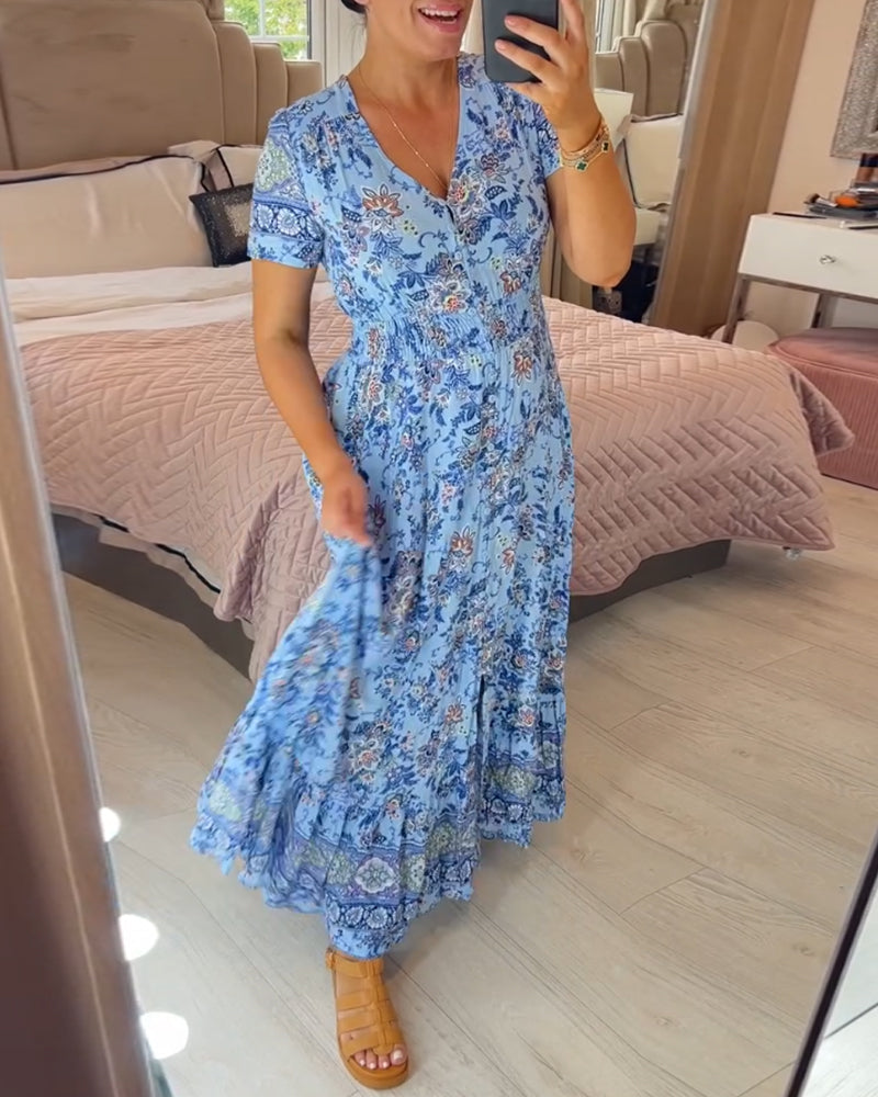 Gilda® | Kleid mit Blumendruck und V-Ausschnitt (Frühlingsangebot)