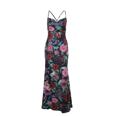 Maxikleid mit Spaghettiträgern | Florales Muster | Elegante Silhouette