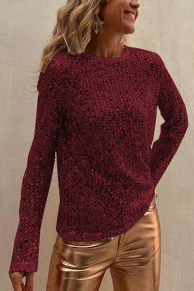 Dafne® | Langärmlige Shift-Bluse mit Pailletten von Keep It Shine