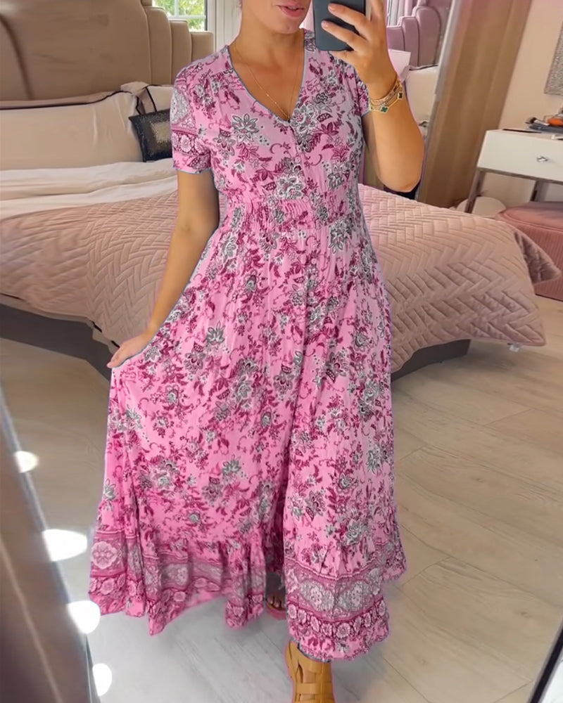 Gilda® | Kleid mit Blumendruck und V-Ausschnitt (Frühlingsangebot)