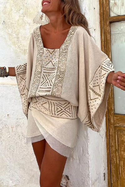 Simone® | Top mit Ethno-Print und Dolman-Ärmeln