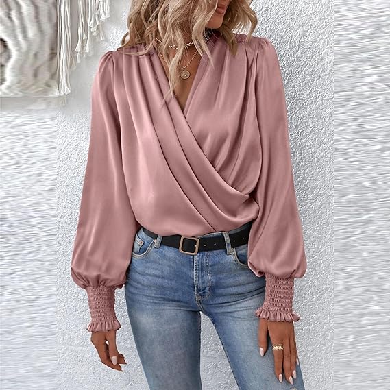 Rose® | Bluse mit plissierten Puffärmeln