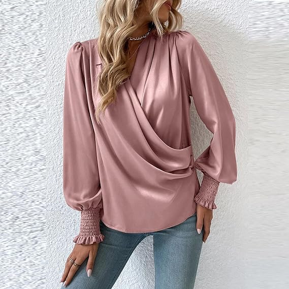 Rose® | Bluse mit plissierten Puffärmeln