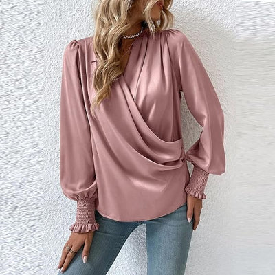 Rose® | Bluse mit plissierten Puffärmeln