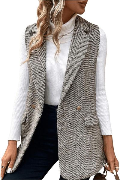 Micah – Elegante Tweed-Westenjacke für Damen