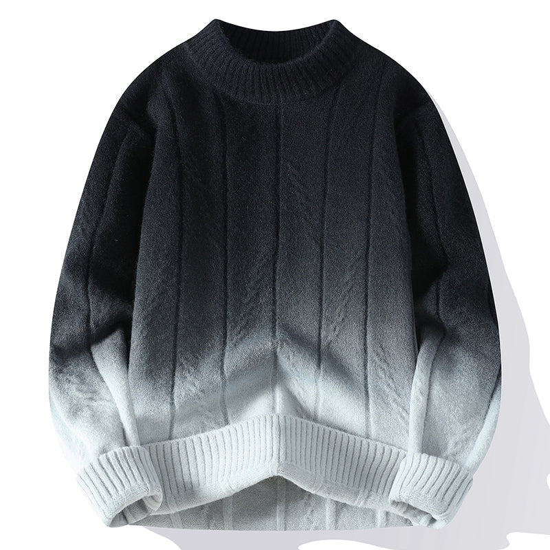 Gemütlicher Strickpullover | Strukturmuster & moderner Verlauf | Lässiger Stil