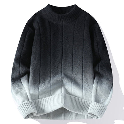 Gemütlicher Strickpullover | Strukturmuster & moderner Verlauf | Lässiger Stil