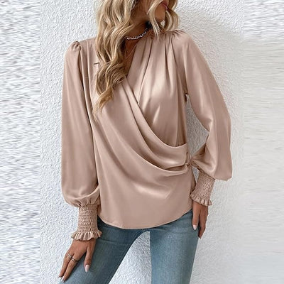 Rose® | Bluse mit plissierten Puffärmeln