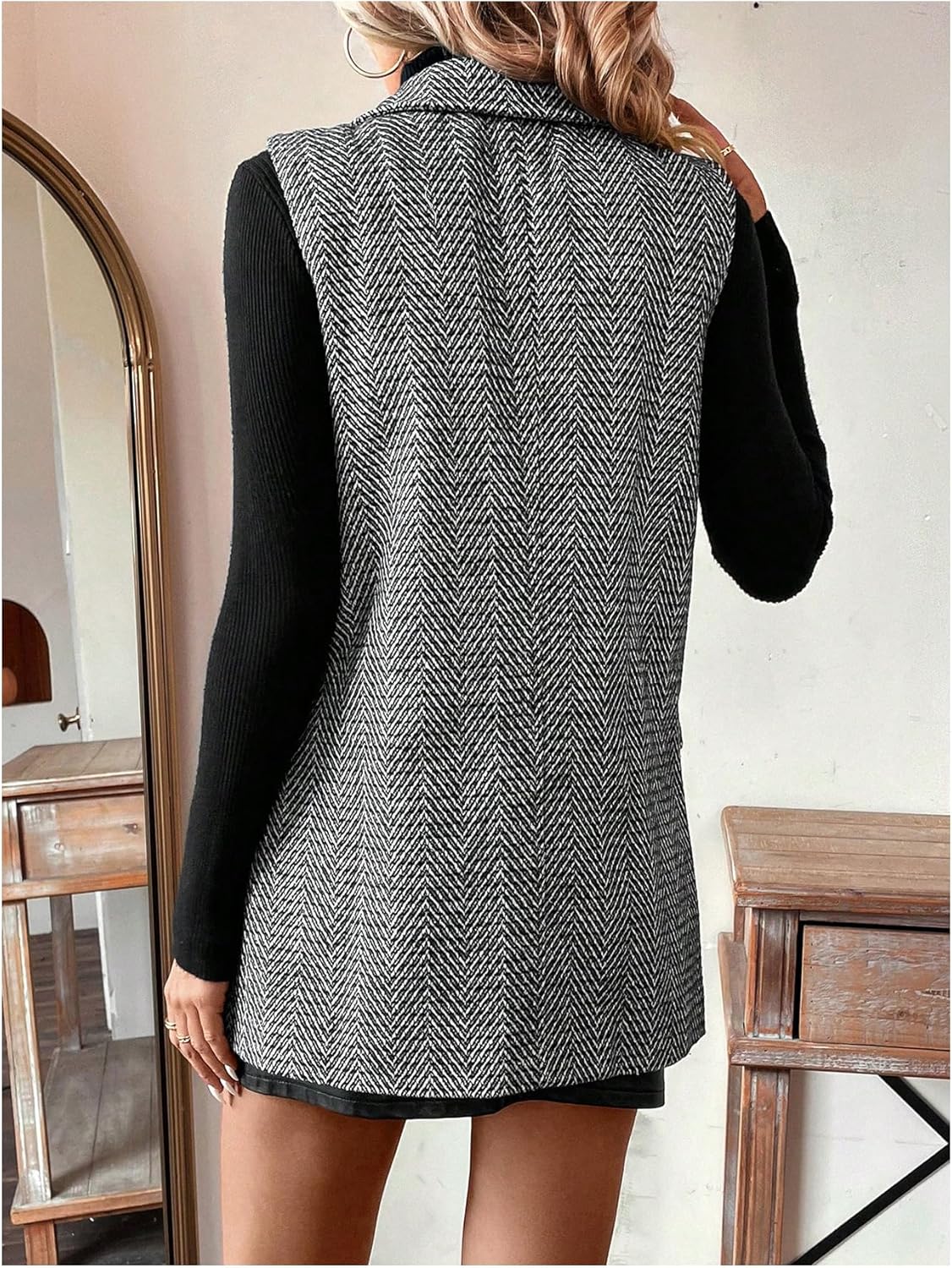 Micah – Elegante Tweed-Westenjacke für Damen