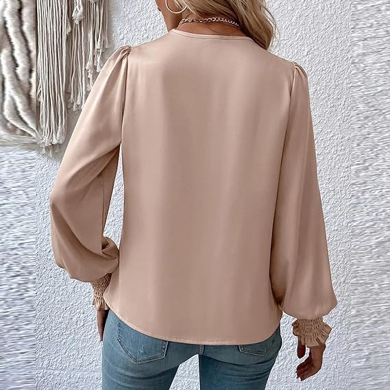 Rose® | Bluse mit plissierten Puffärmeln