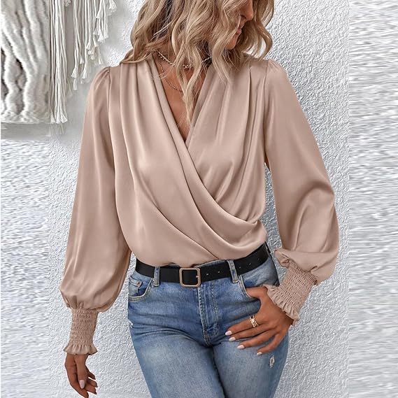 Rose® | Bluse mit plissierten Puffärmeln