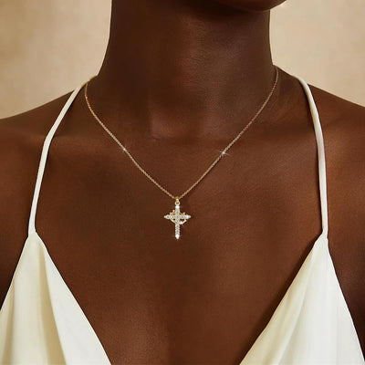 Cross & Crown Halskette