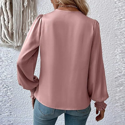 Rose® | Bluse mit plissierten Puffärmeln