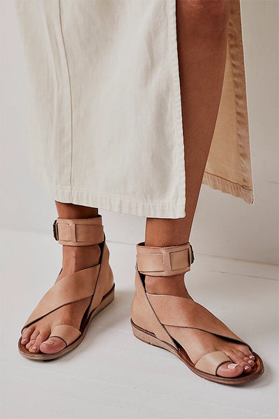 Yasmine | Zehenring-Schnalle Flache Sandalen für Damen