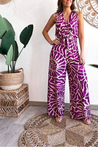 Fiorella® | Sommeranzug-Overall mit Swirl-Print, ärmellos
