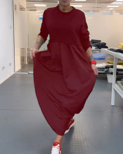 Olive® | Lässiges Popeline-Kleid mit langen Ärmeln