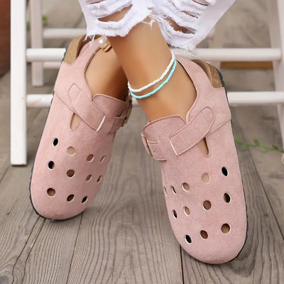 Jamboree | Retro Kork Clogs mit Geschlossener Spitze und Schnallenriemen