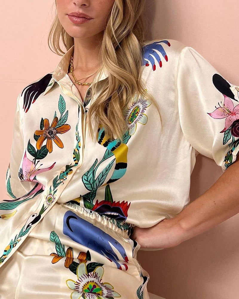 Irene® | Lässiges zweiteiliges Set mit Blumen-Dschungel-Print