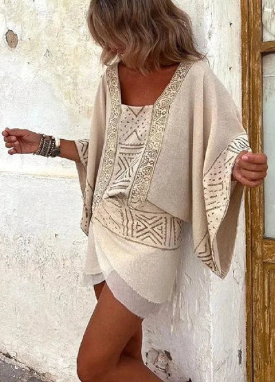 Simone® | Top mit Ethno-Print und Dolman-Ärmeln
