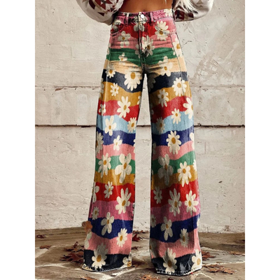 KATHERINE™ | RETRO BLUMENWEITE-HOSEN
