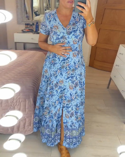 Gilda® | Kleid mit Blumendruck und V-Ausschnitt (Frühlingsangebot)