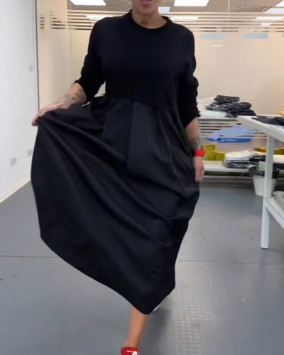 Olive® | Lässiges Popeline-Kleid mit langen Ärmeln