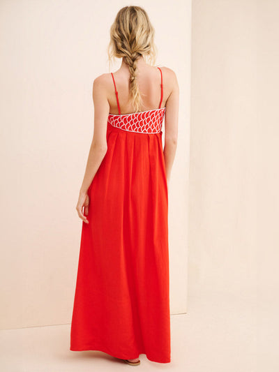 Wella | Fischgrät-Top aus Leinenmischung Maxikleid