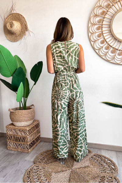 Fiorella® | Sommeranzug-Overall mit Swirl-Print, ärmellos
