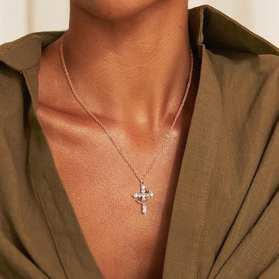 Cross & Crown Halskette