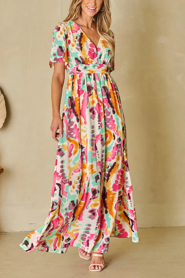 Virginia® | Maxikleid im Boho-Tie-Dye-Print mit V-Ausschnitt