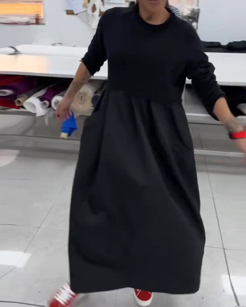 Olive® | Lässiges Popeline-Kleid mit langen Ärmeln
