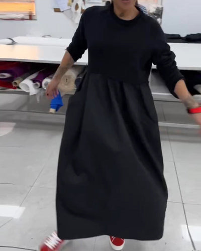 Olive® | Lässiges Popeline-Kleid mit langen Ärmeln
