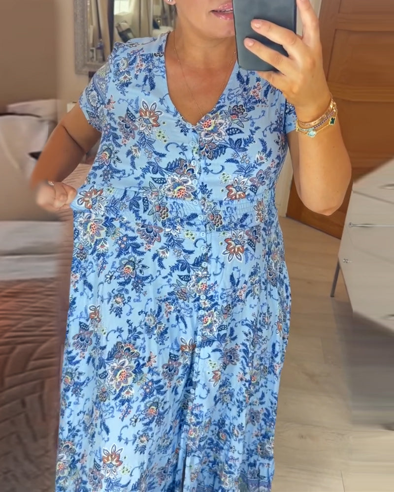 Gilda® | Kleid mit Blumendruck und V-Ausschnitt (Frühlingsangebot)