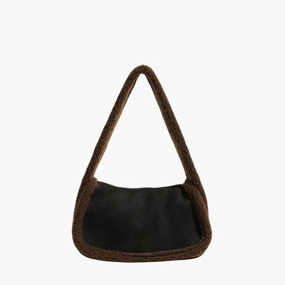 Handtasche | Teddy-Detail | Wildlederoptik