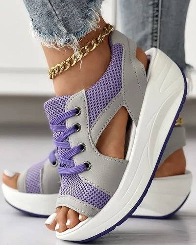 Kontrastfarbene Muffin Sandalen