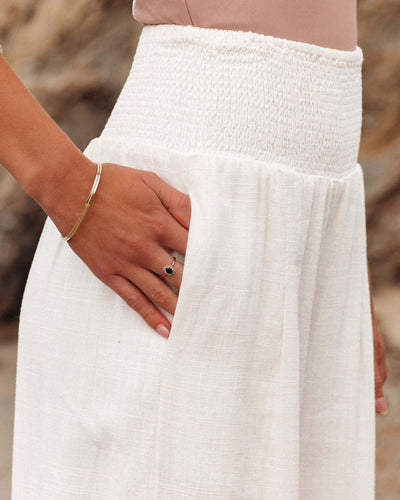 Audrey® | Gesmokte Hose aus Leinenmischung von Fresh Air mit Taschen