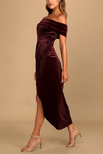 Lorelei® | Elegantes One-Shoulder-Schlitzkleid aus Samt