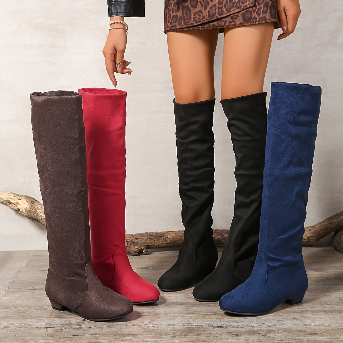 Overknee Stiefel Damen | Runder Zehenbereich mit Hohem Schaft