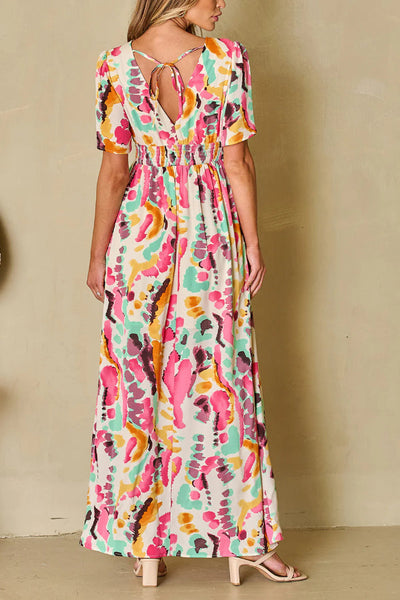 Virginia® | Maxikleid im Boho-Tie-Dye-Print mit V-Ausschnitt
