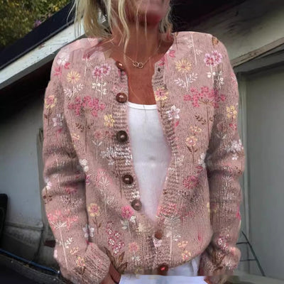 Feline | Stylisches Blumenmuster-Strickjacke