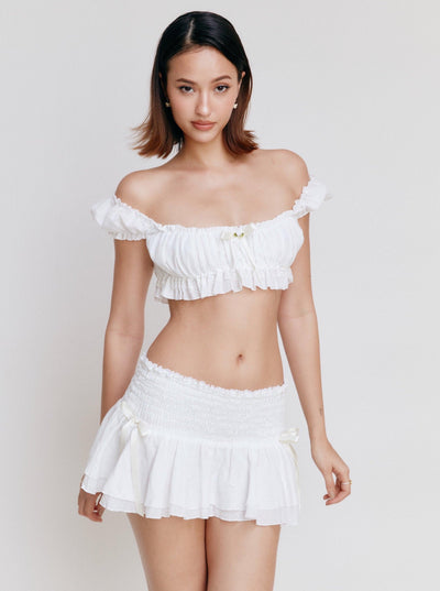 Rüschen-Zweiteiler mit Minirock | Verspielt & Feminin | Sommer-Look mit Retro-Charme