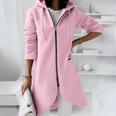 Andrea | Langer Hoodie mit Reißverschluss für Damen