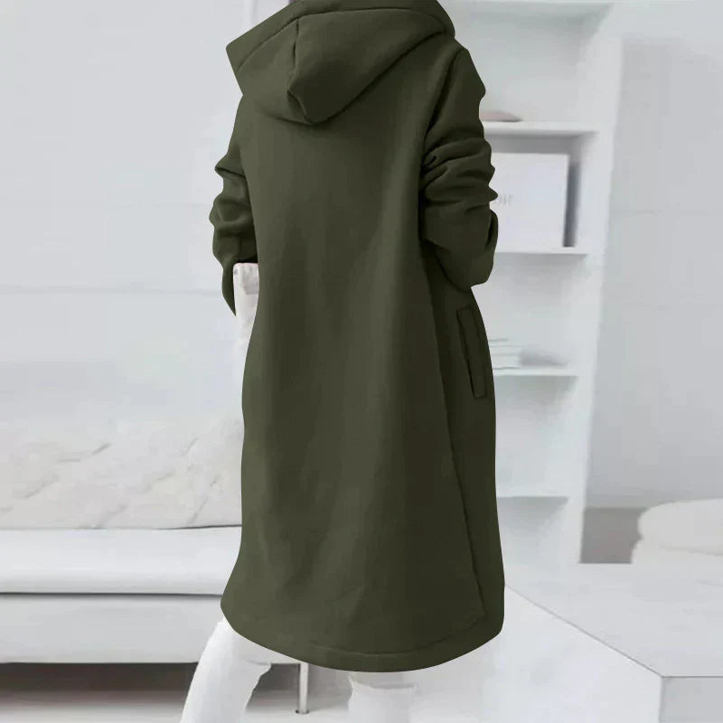 Andrea | Langer Hoodie mit Reißverschluss für Damen