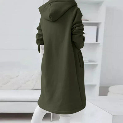 Andrea | Langer Hoodie mit Reißverschluss für Damen