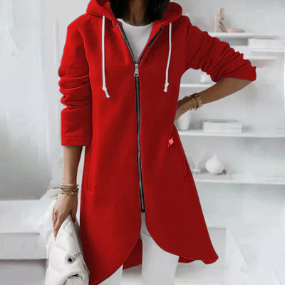 Andrea | Langer Hoodie mit Reißverschluss für Damen