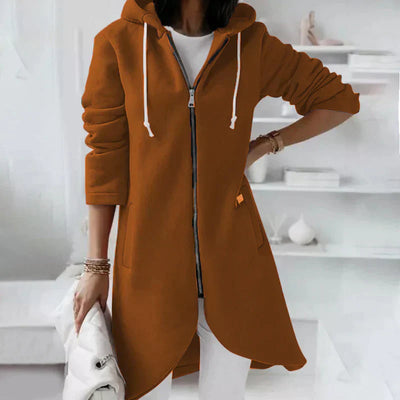 Andrea | Langer Hoodie mit Reißverschluss für Damen
