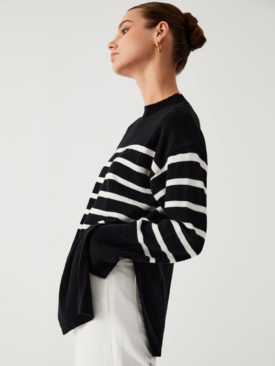 Stylischer gestreifter Pullover für Damen