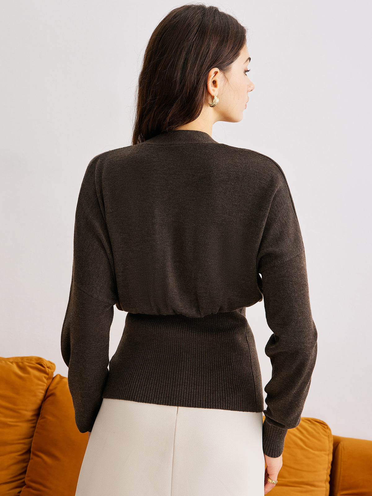 Damen Strick-Cardigan mit Knopfleiste | Gerippte Taille & Femininer Schnitt